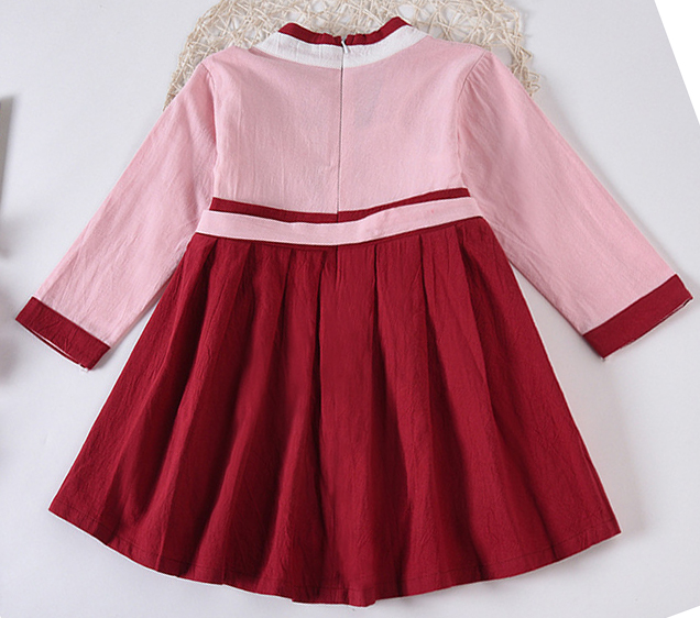 7Fairy Kids' Fancy Pink&Red Flax&Cotton Han Dynasty Chinese Dress Cheongsam Qipao